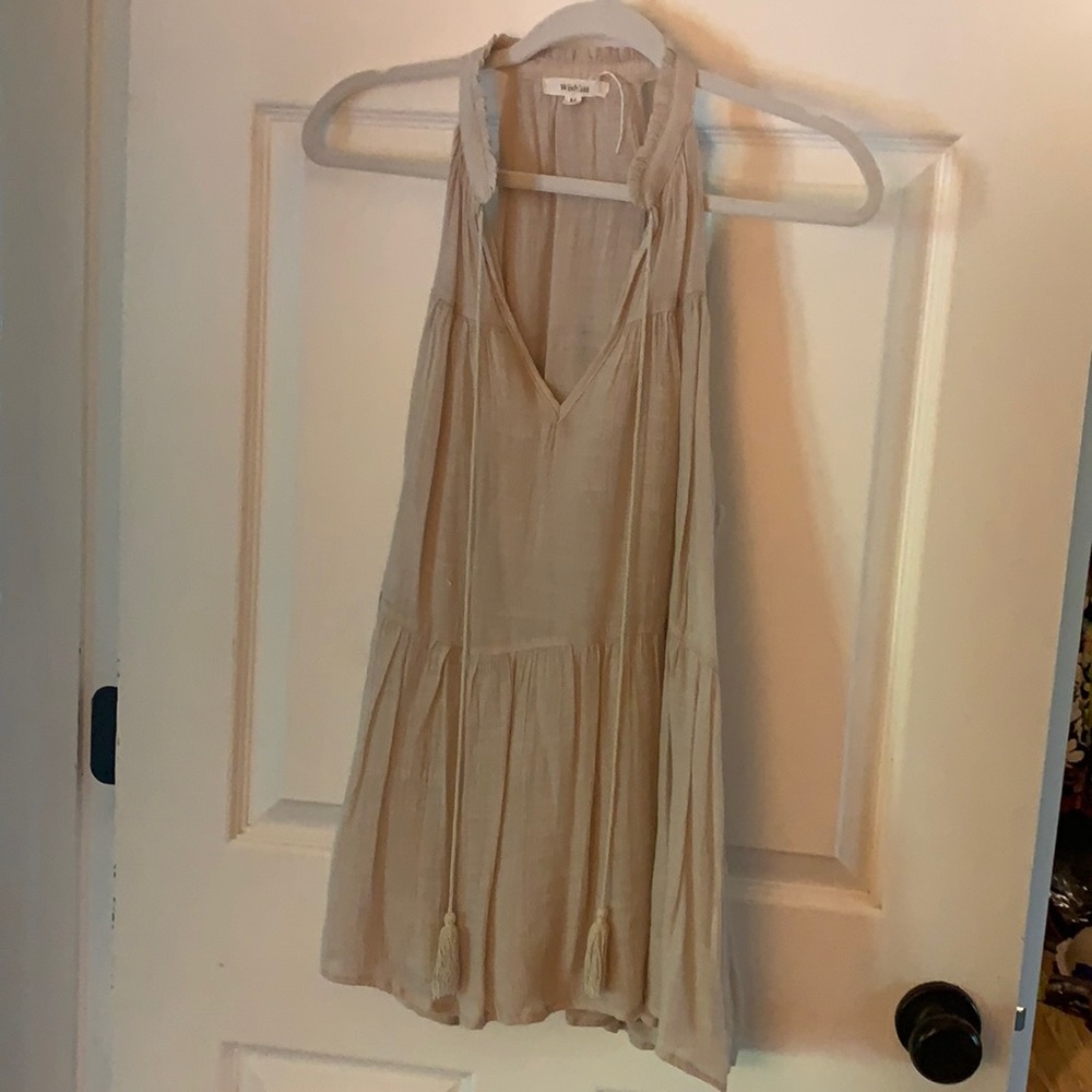 Cream Boho v neck top